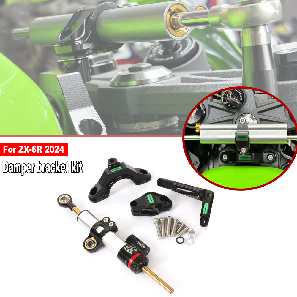 Steering Damper Stabilizer Kit Cnc - Pour Kawasaki Ninja ZX 6R ZX-6R