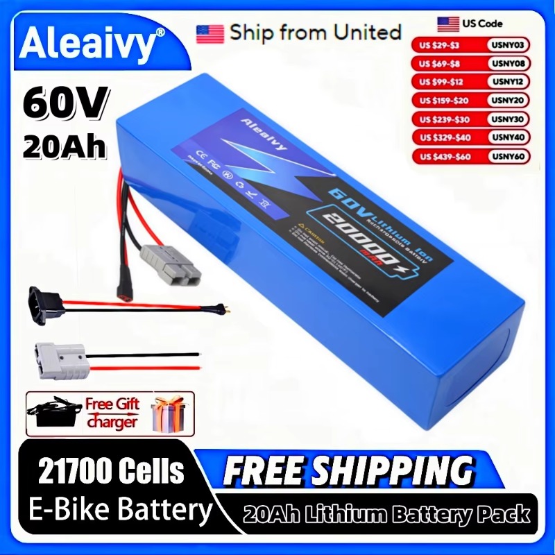 60V 30Ah 21700 Battery Pack - Batterie lithium Aleaivy 60V 20Ah 30Ah