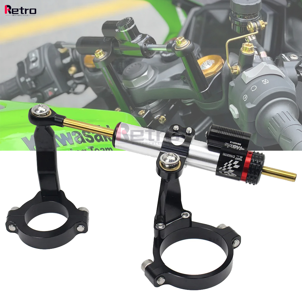 Steering Damper Stabilizer Kit Cnc - Stabilisateur d'amortisseur de direction moto pour