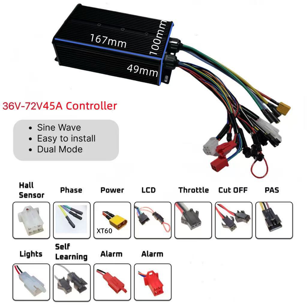 Contrôleur à onde sinusoïdale  - 72V 45A Dual Controller avis et prix