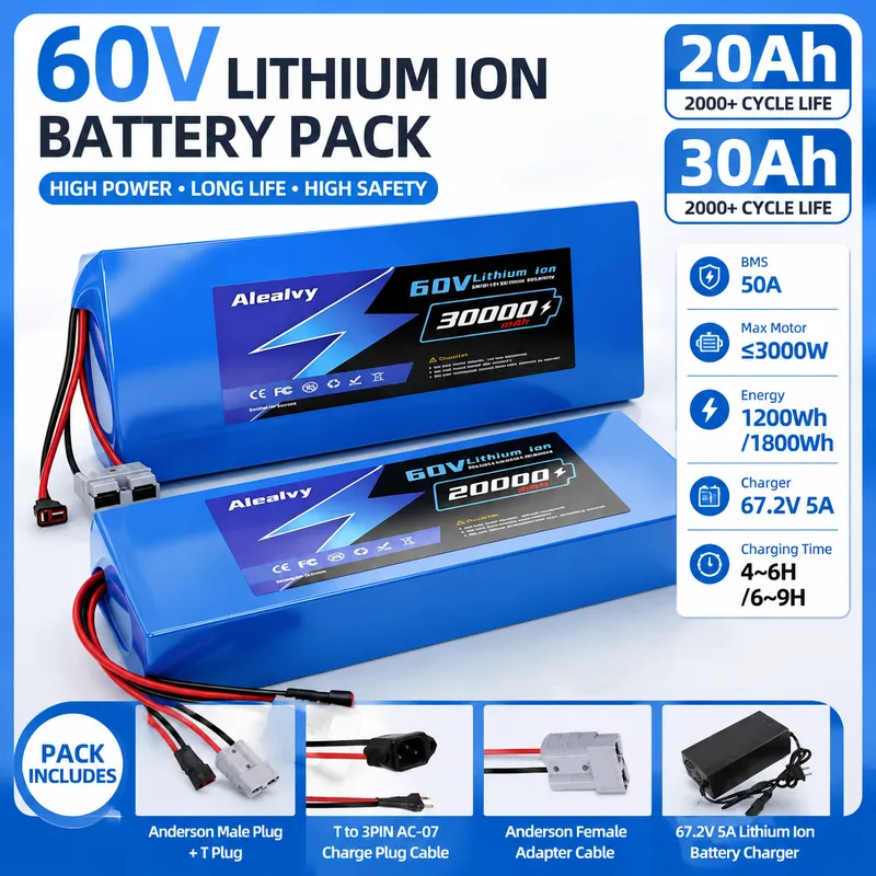 Batterie au lithium Aleaivy 60 - 60V 30Ah 21700 Battery Pack avis et prix