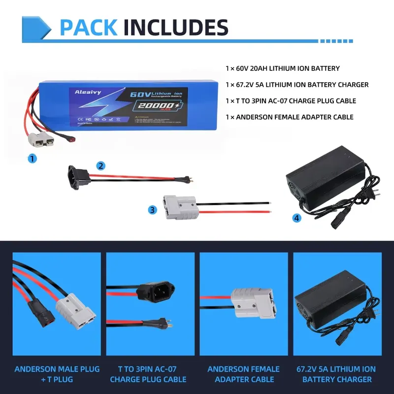 Batterie au lithium Aleaivy 60 - 60V 30Ah 21700 Battery Pack avis et prix