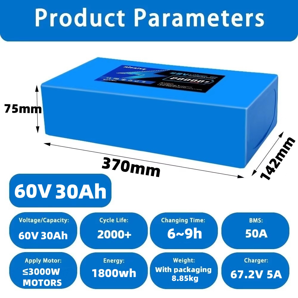 Batterie Aleaivy 60V 20AH 30AH - 60V 30Ah 21700 Battery Pack avis et prix
